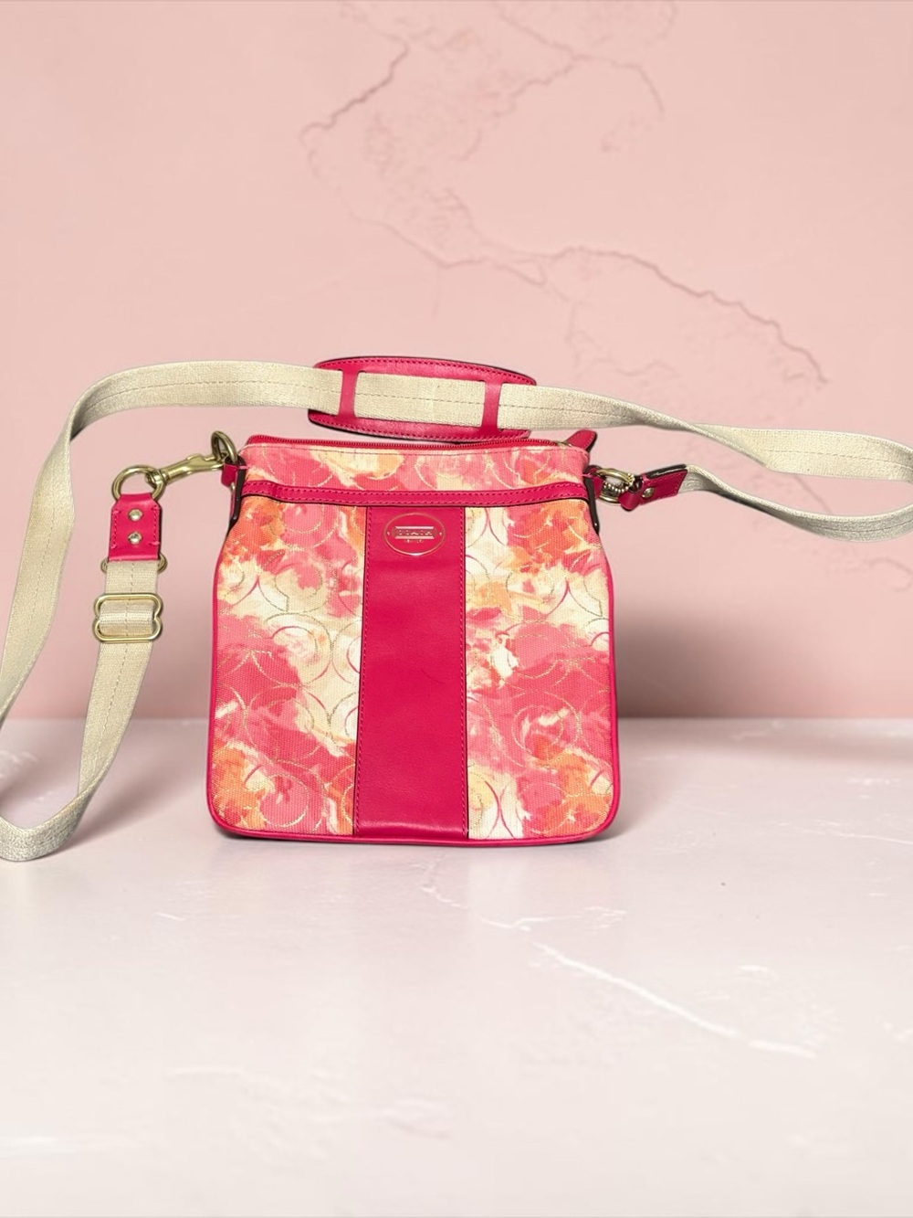Coach Trio: Pink Floral, Black Nylon & Signature Canvas Crossbody Bags - Picture 4 of 7
